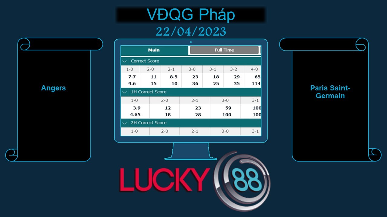 LUCKY88 Angers vs Paris Saint-Germain, Soi kèo bóng đá hôm nay 22/04/2023, VĐQG Pháp