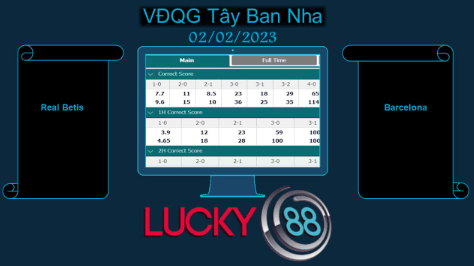 LUCKY88 Real Betis vs Barcelona, Soi kèo bóng đá hôm nay 02/02/2023, VĐQG Tây Ban Nha