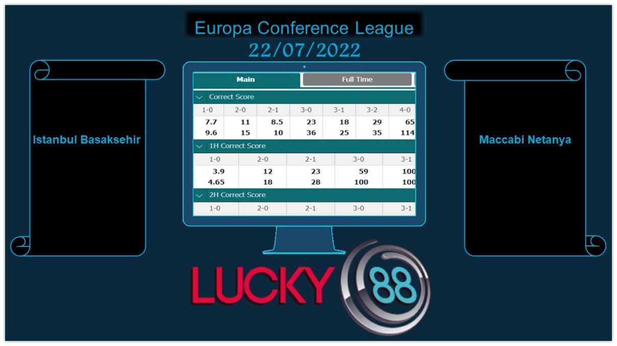 LUCKY88 Istanbul Basaksehir vs Maccabi Netanya, Soi kèo bóng đá hôm nay 22/07/2022,  Europa Conference League