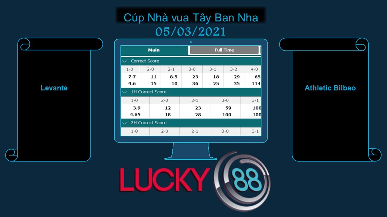 LUCKY88 Levante vs Athletic Bilbao , Soi kèo bóng đá hôm nay 05/03/2021, Cúp Nhà vua Tây Ban Nha