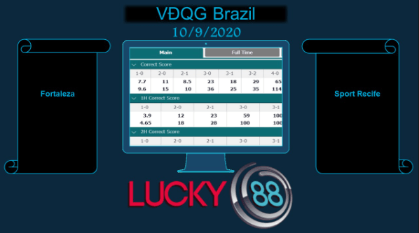 LUCKY88 Fortaleza vs Sport Recife , Soi kèo bóng đá hôm nay 10/09/2020, VĐQG Brazil