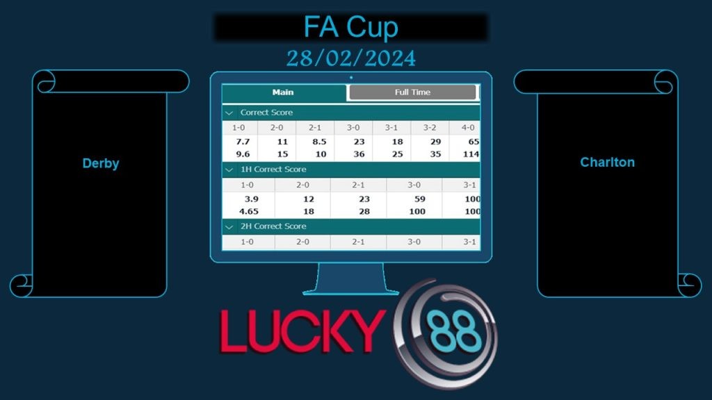 LUCKY88 Derby vs Charlton, Soi kèo bóng đá hôm nay 28/02/2024,  FA Cup
