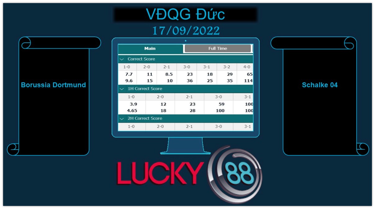 LUCKY88 Borussia Dortmund vs Schalke 04 , Soi kèo bóng đá hôm nay 17/09/2022, VĐQG Đức