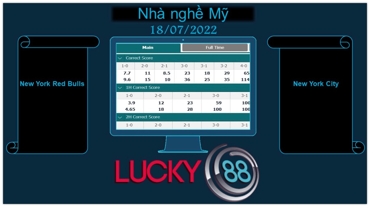 LUCKY88 New York Red Bulls vs New York City  , Soi kèo bóng đá hôm nay 18/07/2022, Nhà nghề Mỹ