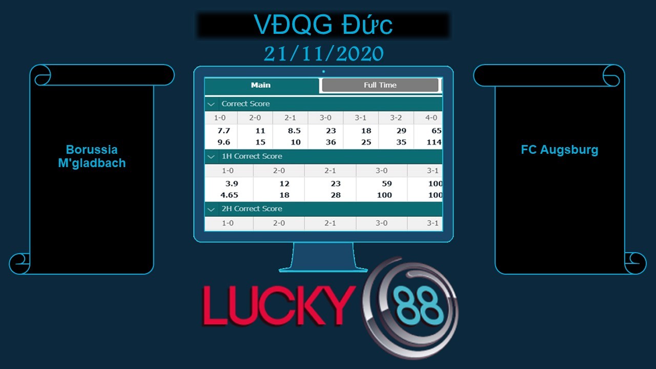 LUCKY88 Borussia M'gladbach vs FC Augsburg, Soi kèo bóng đá hôm nay 21/11/2020, VĐQG Đức