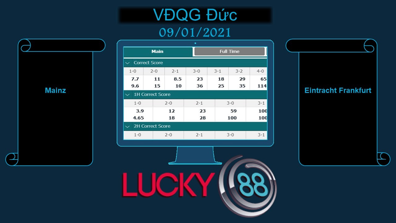 LUCKY88 Mainz vs Eintracht Frankfurt , Soi kèo bóng đá hôm nay 09/01/2021, VĐQG Đức