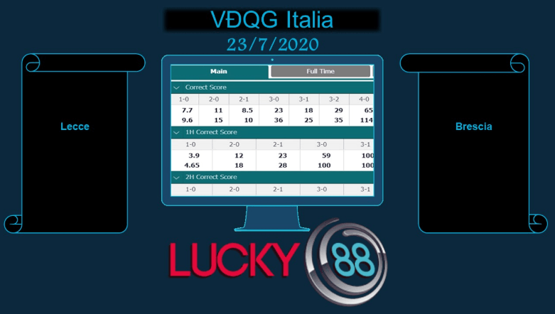 LUCKY88 Lecce vs Brescia   , Soi kèo bóng đá hôm nay 23/07/2020, VĐQG Italia