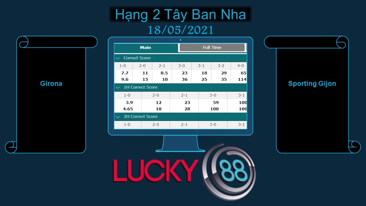 LUCKY88 Girona vs Sporting Gijon , Soi kèo bóng đá hôm nay  18/05/2021, Hạng 2 Tây Ban Nha