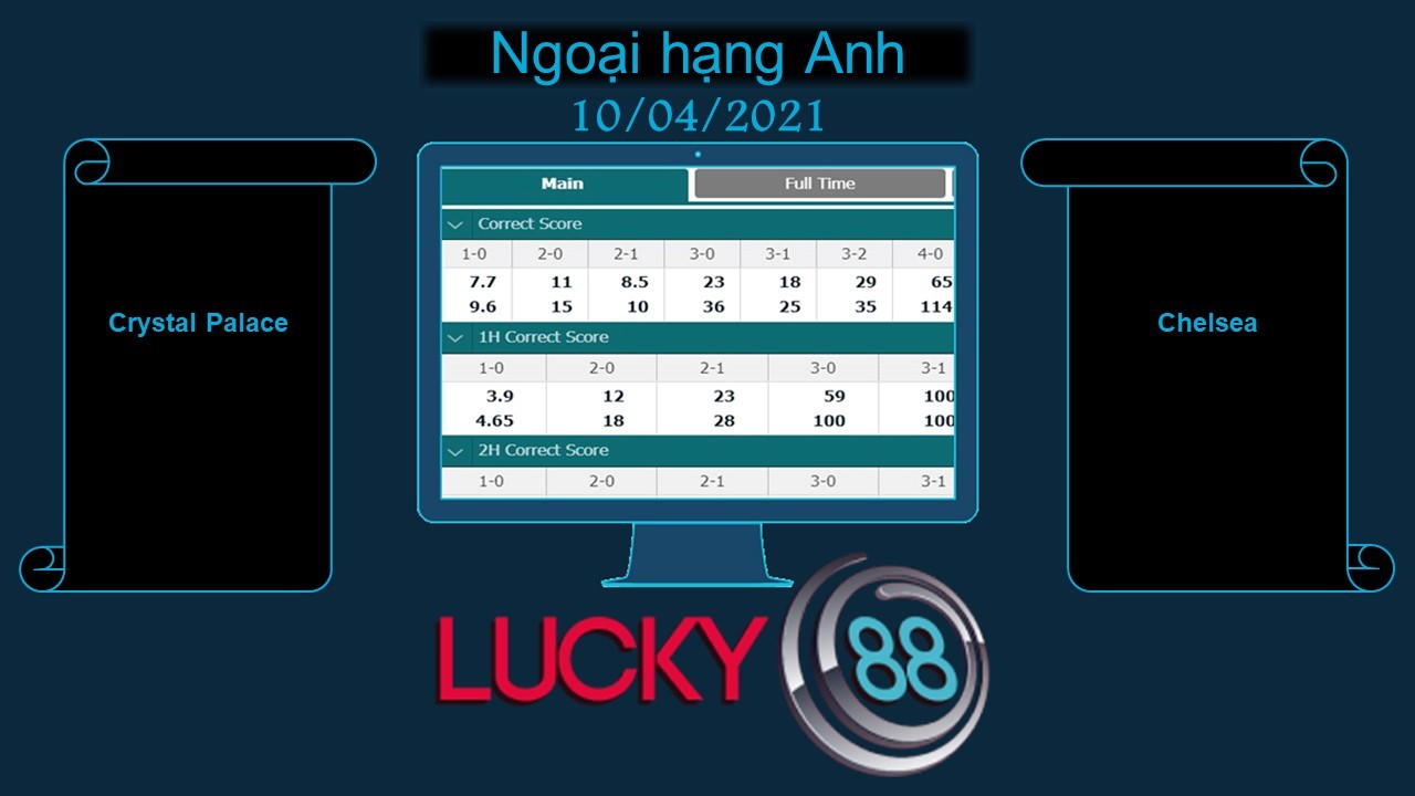 LUCKY88 Crystal Palace vs Chelsea , Soi kèo bóng đá hôm nay 10/04/2021, Ngoại hạng Anh