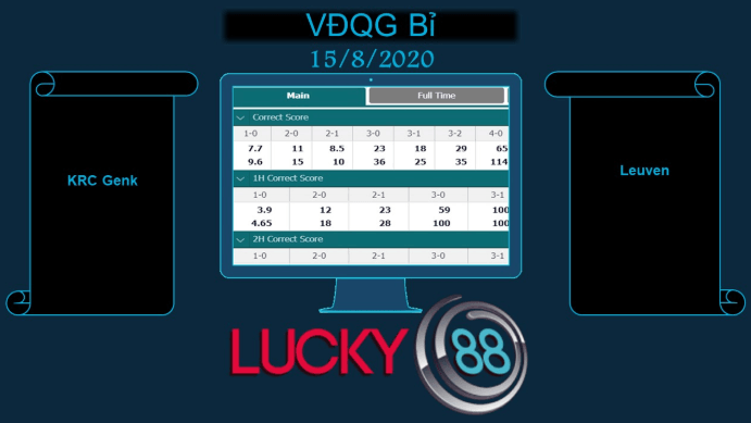 LUCKY88 KRC Genk vs Leuven , Soi kèo bóng đá hôm nay 15/08/2020, VĐQG Bỉ