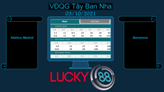 LUCKY88 Atletico Madrid vs Barcelona , Soi kèo bóng đá hôm nay 03/10/2021,  VĐQG Tây Ban Nha