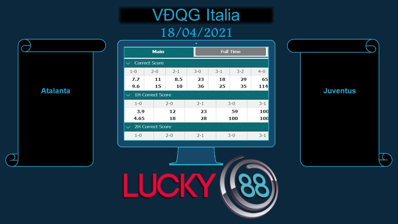 LUCKY88 Atalanta vs Juventus , Soi kèo bóng đá hôm nay 18/04/2021,  VĐQG Italia
