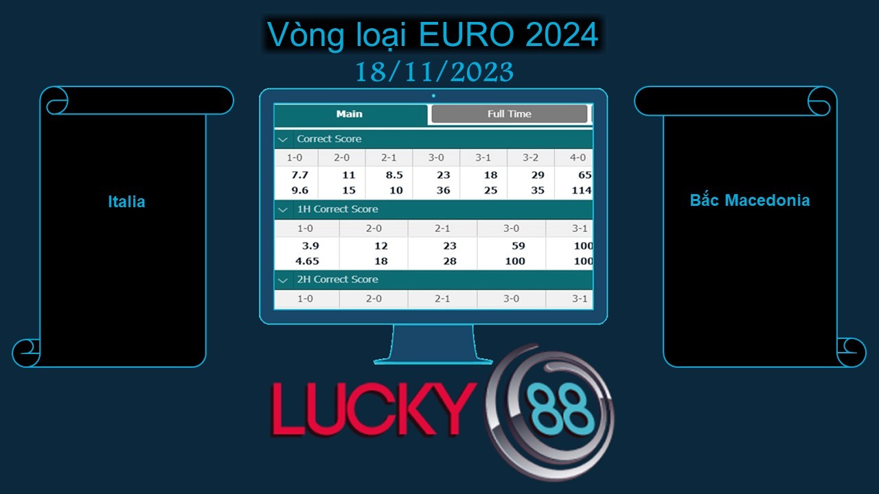 LUCKY88 Italia vs Bắc Macedonia, Soi kèo bóng đá hôm nay 18/11/2023, Vòng loại EURO 2024
