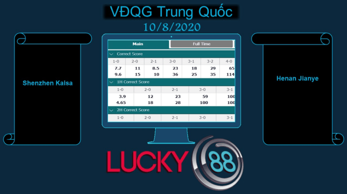 LUCKY88 Shenzhen Kaisa vs Henan Jianye , Soi kèo bóng đá hôm nay 10/08/2020, VĐQG Trung Quốc