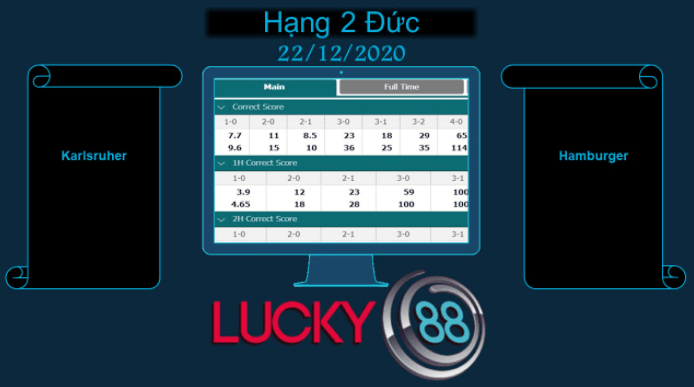 LUCKY88 Karlsruher vs Hamburger , Soi kèo bóng đá hôm nay 22/12/2020, Hạng 2 Đức