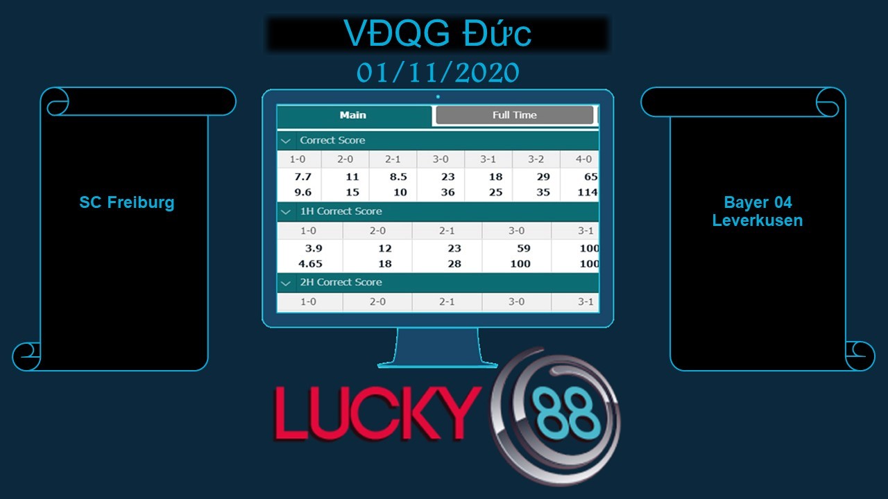 LUCKY88 SC Freiburg vs Bayer 04 Leverkusen , Soi kèo bóng đá hôm nay 01/11/2020, VĐQG Đức