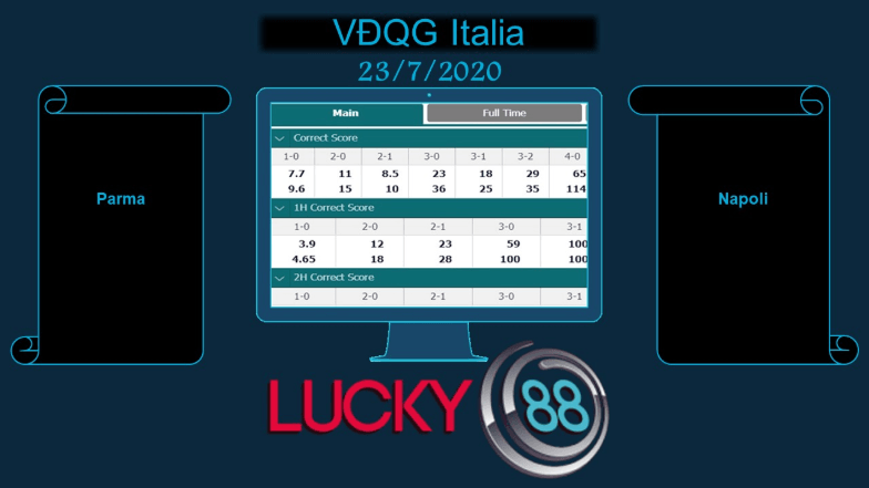 LUCKY88 Parma vs Napoli  , Soi kèo bóng đá hôm nay 23/07/2020, VĐQG Italia