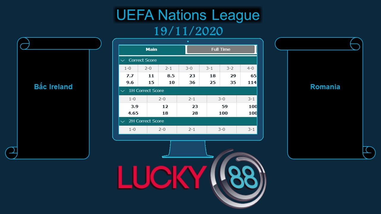 LUCKY88 Bắc Ireland vs Romania, Soi kèo bóng đá hôm nay 19/11/2020, UEFA Nations League
