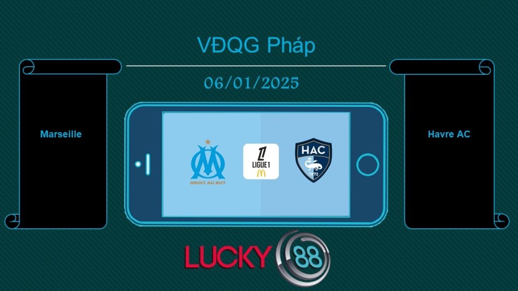 LUCKY88 Marseille vs Havre AC , Tip bóng đá miễn phí ngày 06/01/2025