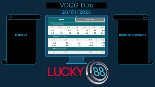 LUCKY88 Mainz 05 vs Borussia Dortmund, Soi kèo bóng đá hôm nay 26/01/2023, VĐQG Đức